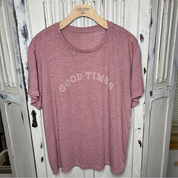Lucky Brand Good Times Red Wash Tee T-shirt NWT - Picture 8 of 9